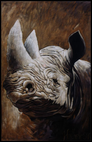rhinocros, peinture d'Alexandre Houllier